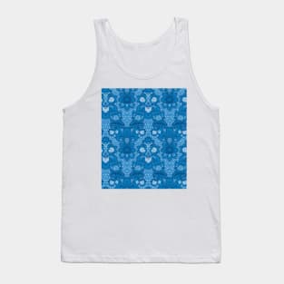 Classic Blue Allover Pattern Tank Top